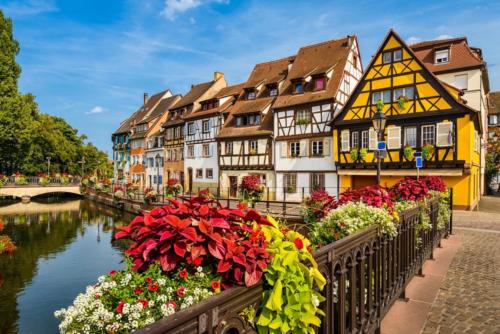 Old town of Colmar, Alsace, France on a sunny day