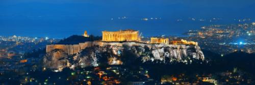 Athens skyline with Acropolis night
