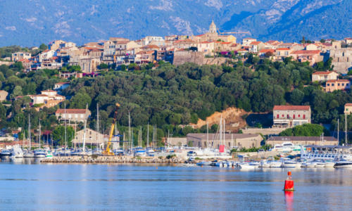 Porto-Vecchio, coastal cityscape with yachts