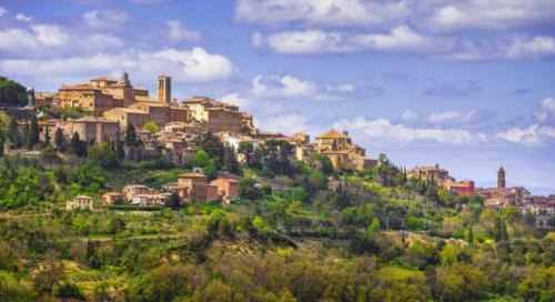 Montepulciano skyline village. Siena, Tuscany Italy